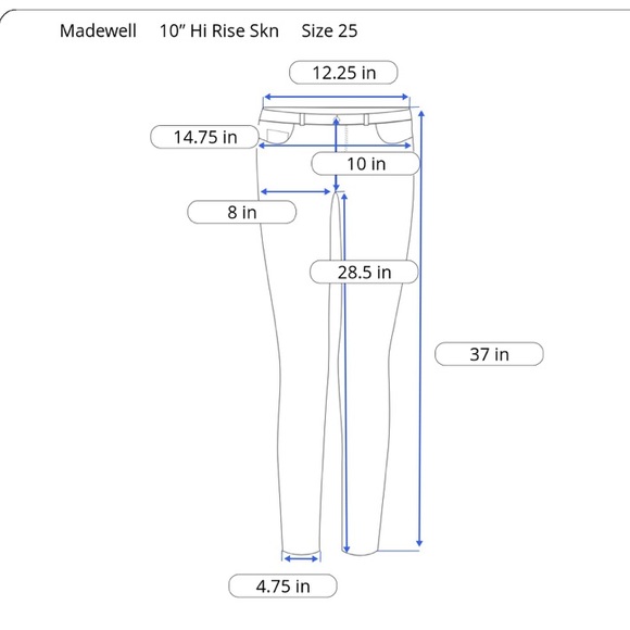 MADEWELL 10" High-Rise Skinny Jeans Hayes Wash - Picture 3 of 16